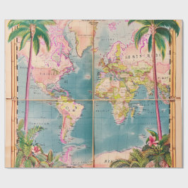 Wrapping Paper-Vintage Atlas Wrapping Paper Geschenkpapier