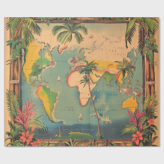 Wrapping Paper-Vintage Atlas Wrapping Paper Geschenkpapier