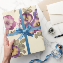 Wrapping Paper | Vintage Pansy Floral Garden Geschenkpapier