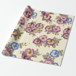 Wrapping Paper | Vintage Pansy Floral Garden Geschenkpapier