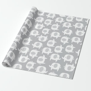 Wrapping Paper von Baby Grey and White Elephants Geschenkpapier