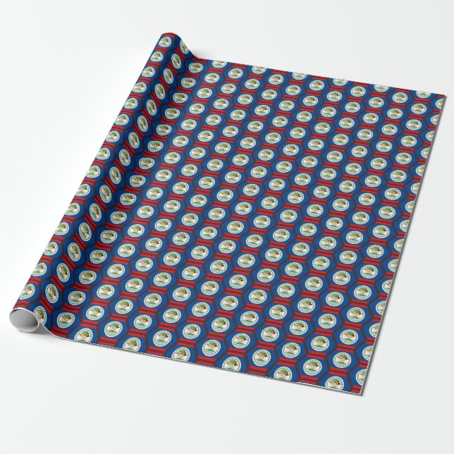 Wrapping Paper von Honeycomb Flag Belize Geschenkpapier (Ungerollt)