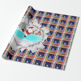 Wrapping Paper von Santa Ice Skaten Geschenkpapier