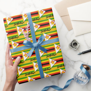 Wrapping Paper von Simbabwe, patriotische Flagge S Geschenkpapier