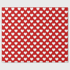 Wrapping Paper White Hearts on Pink – Cute Love  Geschenkpapier