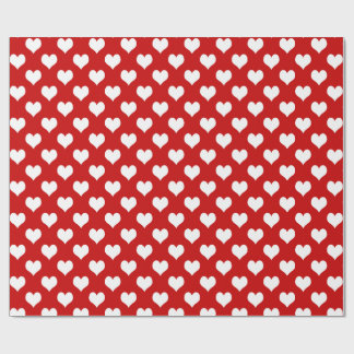 Wrapping Paper White Hearts on Pink – Cute Love  Geschenkpapier