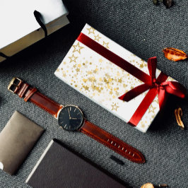 Wrapping Paper with golden stars Geschenkpapier