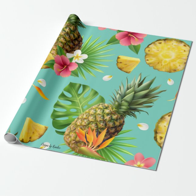 Wrapping Paper zum Thema Ananas Geschenkpapier (Ungerollt)