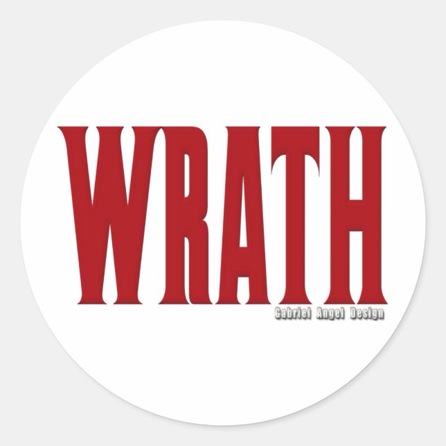 Wrath-Logo Runder Aufkleber (Vorderseite)