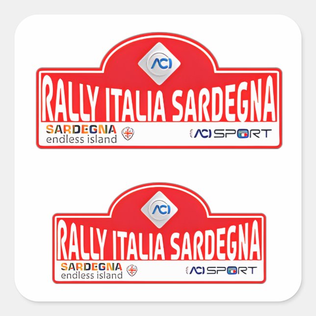 WRC-Kundgebung Italia italitale Autorennsport Quadratischer Aufkleber (Vorderseite)