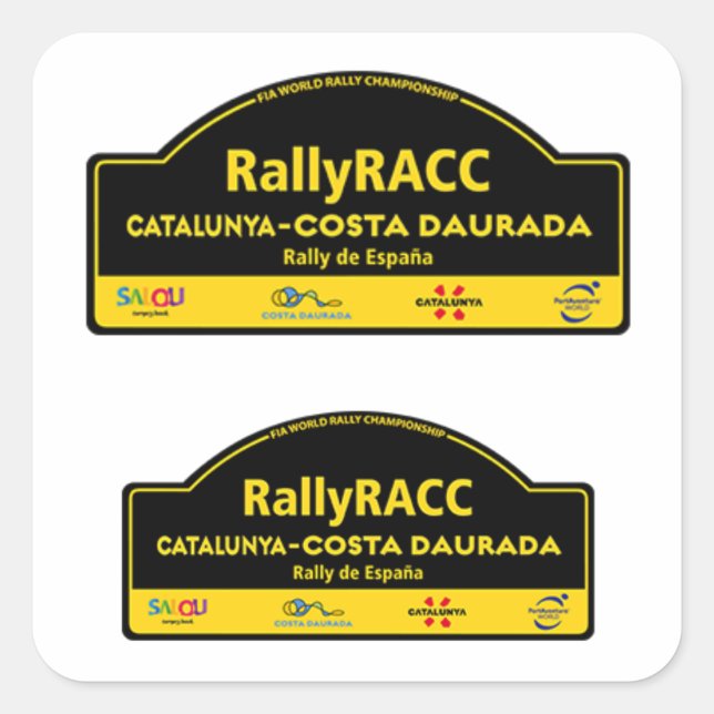 WRC Kundgebung spain Catalunya Kundgebung de Españ Quadratischer Aufkleber (Vorderseite)
