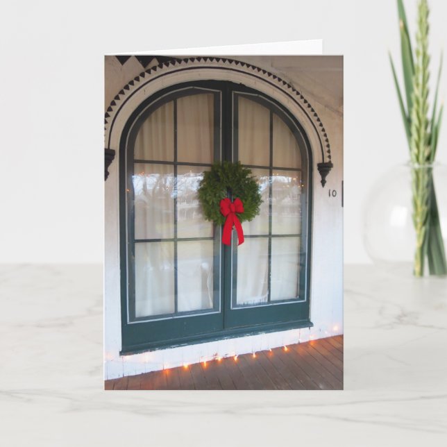 Wreath and Gingerbread Doorway - Martha's Vineyard Karte (Vorderseite)