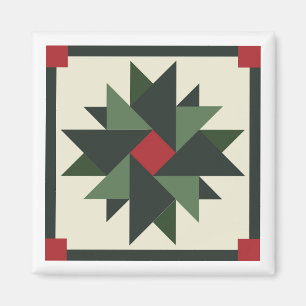 Wreath Barn Quilt Magnet