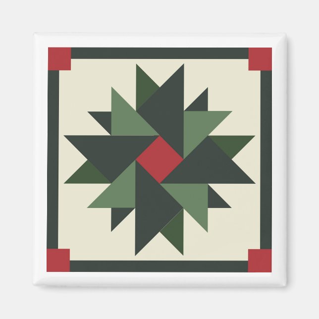 Wreath Barn Quilt Magnet (Vorne)