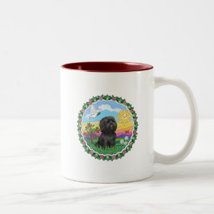 Wreath - Black Shih Tzu Zweifarbige Tasse