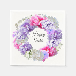 Wreath Floral Happy Oaster Paper Napkins Serviette