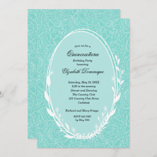 Wreath Floral Quinceañera Geburtstag Einladungen
