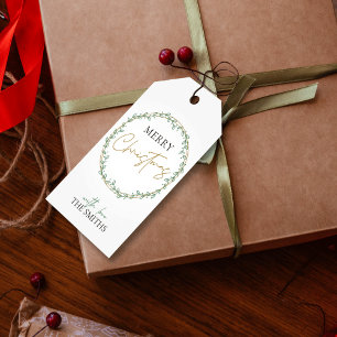 Wreath Frory Weihnachtsgeschenk Tags Grüne Geschenkanhänger