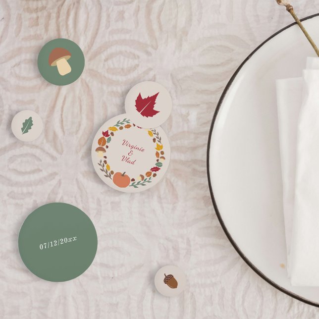 Wreath & Hochzeit im Herbst Confetti Konfetti (Wreath & Fall Wedding Confetti)