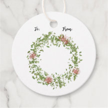 Wreath Holiday-Geschenketiketten