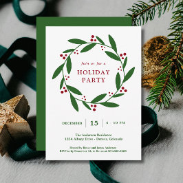 Wreath Holiday Party Einladung