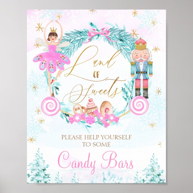 Wreath Land Süßigkeiten Nutcracker Geburtstagszeic Poster (Vorne)