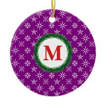 Wreath Monogram - Ihr Name Weißer Schneeflocken Li