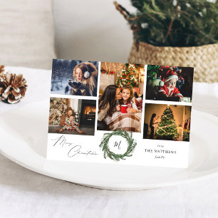 Wreath Monogram Rustic 5 Foto Frohe Weihnachten