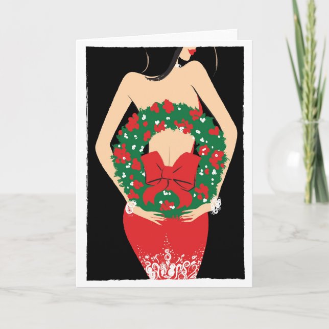 Wreath notecard feiertagskarte (Vorderseite)