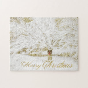 Wreath on Snow Tree Puzzle
