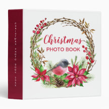 Wreath Poinsettia & Bird Christmas