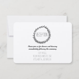 Wreath Rustic Kraft Empfang Einladung
