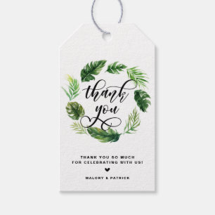 Wreath Summer Wedding Tropical Blätter Vielen Dank Geschenkanhänger