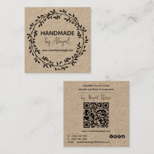 Wreath Vines Handmade Handgefertigte Visitenkart Quadratische Visitenkarte