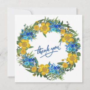 Wreath Wedwers Floral Vector Vielen Dank Einladung