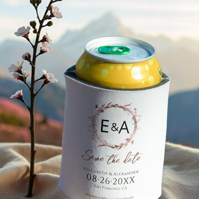 Wreath Wildblume Spring Wedding Save the Date Dosenkühler (Von Creator hochgeladen)