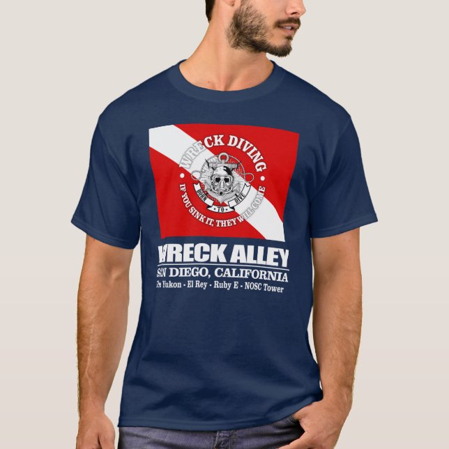 Wreck Alley (San Diego) (Wrack Diving) T-Shirt (Vorderseite)