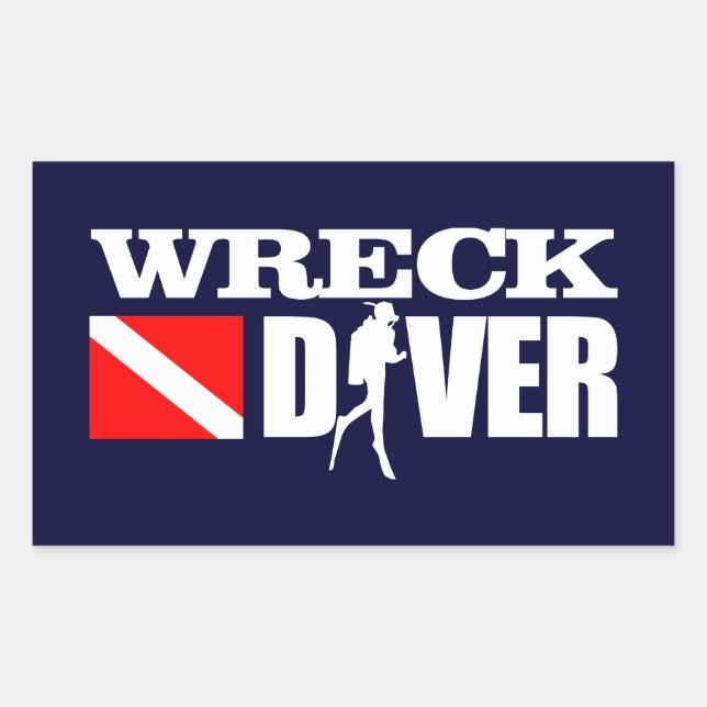 Wreck Diver 2 Rechteckiger Aufkleber (Vorderseite)