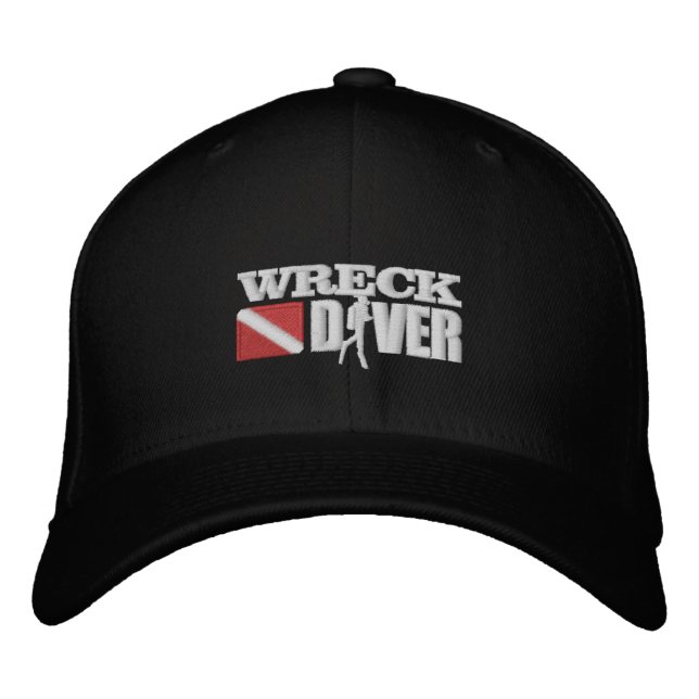 Wreck Diver bestickte Cap Baseballkappe (Vorderseite)