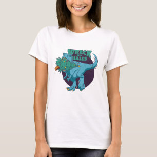 Wreck the Halls T-rex Weihnachten T-Shirt