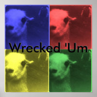 Wrecked 'Um 4 Color Llama Poster