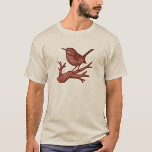 Wren auf dem Toten Baum singen T-Shirt