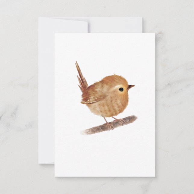 Wren Bird Blank Notecards Dankeskarte (Vorderseite)