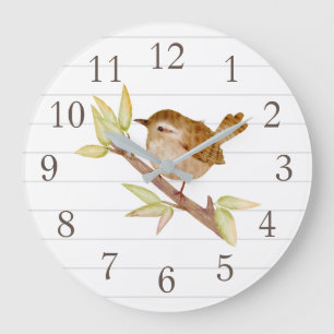 Wren Bird Home Decor Wall Clock Große Wanduhr