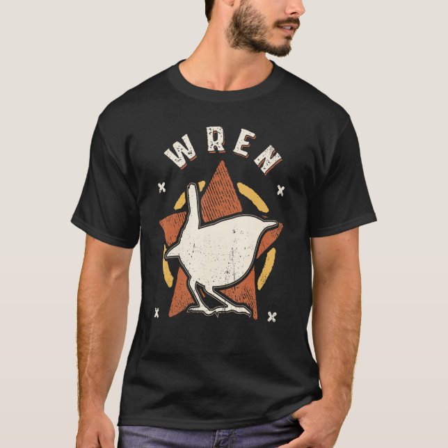 Wren Bird Vintage Retro Classic Animal T-Shirt (Vorderseite)