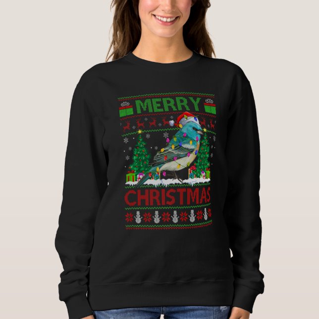 Wren Bird  Xmas Tree Ugly Santa Wren Christmas Sweatshirt (Vorderseite)