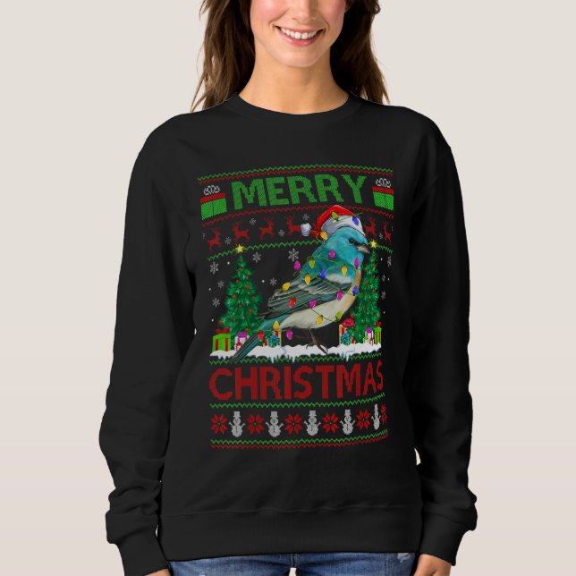 Wren Bird   Xmas Tree Ugly Santa Wren Christmas Sweatshirt (Vorderseite)