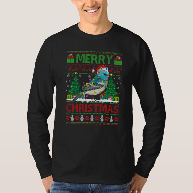 Wren Bird  Xmas Tree Ugly Santa Wren Christmas T-Shirt (Vorderseite)