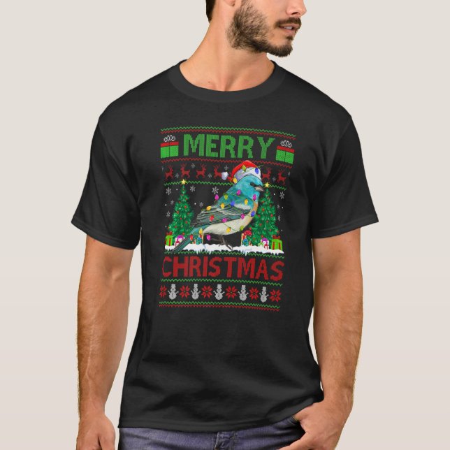 Wren Bird  Xmas Tree Ugly Santa Wren Christmas T-Shirt (Vorderseite)