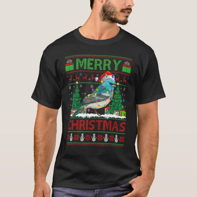 Wren Bird   Xmas Tree Ugly Santa Wren Christmas T-Shirt (Vorderseite)